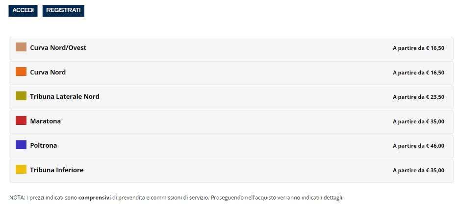 Cijene ulaznica za meč u Empoliju (Foto: Screenshot)