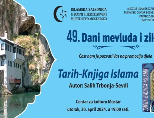 Promocija knjige ‘Tarih- Knjiga islama’ Saliha Sevdija Trbonje u utorak u Centru za kulturu Mostar