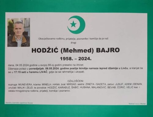 Danas dženaza društveno odgovornom poduzetniku Bajri Hodžiću
