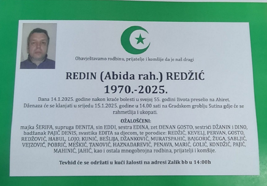 Simbol ljudske borbenosti i otpora: Preminuo Mostarac Redin Redžić